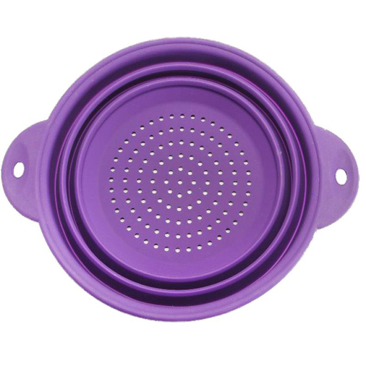 Silicone drainage basket circular retractable vegetable washing basket
