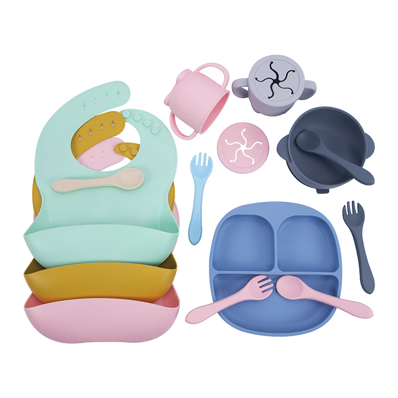 Silicone baby food training complementary tableware